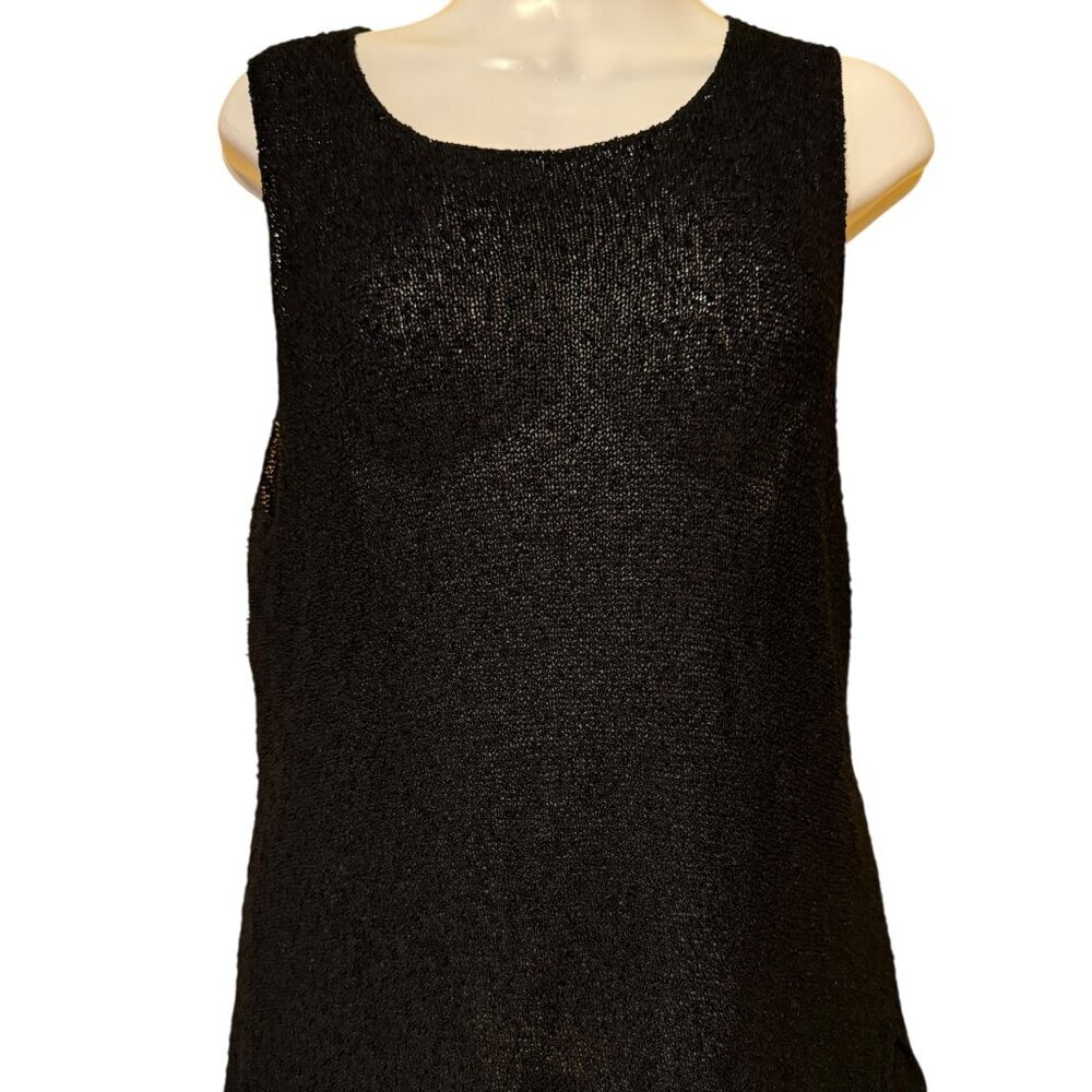 Black‎ Chico's Design Rayon Shell Loose knit Size Size 2 Lagenlook